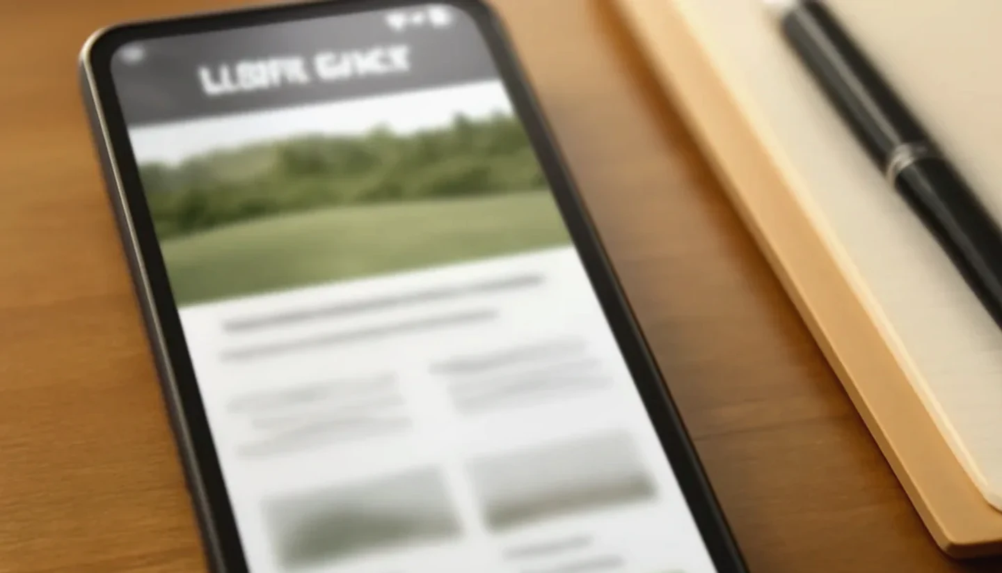 Direct land sale marketing materials laid out on a desk